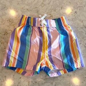 Rugged Butts Colorful Striped 6-12 month swim shorts